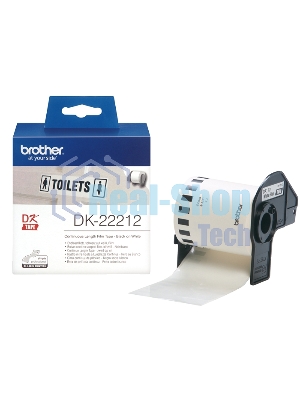 Пленочная клеящаяся лента Brother DK22212 62 мм x 15.24 м, черный шрифт, белый фон