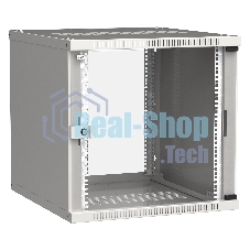 Шкаф LINEA WE 9U 600x600 мм дверь стекло серый ITK