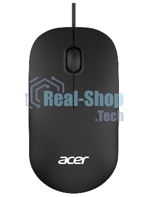 Мышь проводная Acer OMW122 черный, 1200 dpi, USB, кнопки - 3
