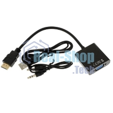 Адаптер HDMI (M)-VGA (F) 00-00027496 черный GOPOWER