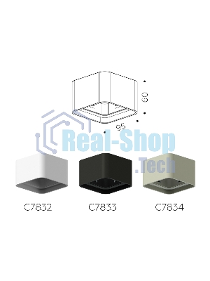 Корпус светильника C7834 SGR серый песок 95*95*H60mm MR16 GU5.3