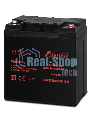 Батарея для ИБП Powerman Battery CA12240, напряжение 12В, емкость 24Ач, макс. ток разряда 360А, макс. ток заряда 7.2А, свинцово-кислотная типа AGM, тип клемм M1, Д/Ш/В 166/126/174, 8.4 кг. Battery POWERMAN Battery CA12240, voltage 12V, capacity 24Ah, max. discharge current 360A, max. charge current 7.2A, lead-acid type AGM, type of terminals M1,166мм x 126мм x 174мм, 8.4 kg.