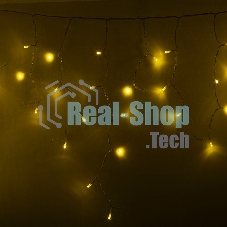 Гирлянда Neon-night Айсикл (бахрома) светодиодный, 4,8 х 0,6 м, прозрачный провод, 230 В, диоды желтые, 176 LED