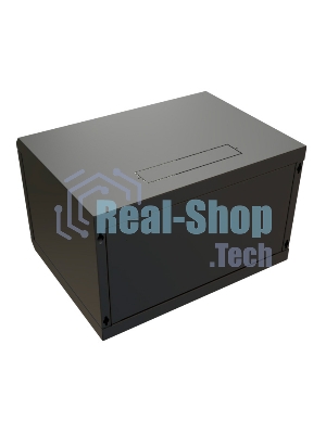 Шкаф коммутационный WRline (WR-TW-0666-SR-RAL9004) настенный 6U 600x600 мм пер. дв. металл 2 бок. пан. 60 кг черный 520 мм 367 мм IP20 сталь