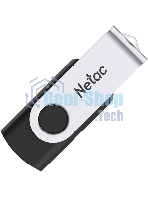Флешка USB Netac U505 (NT03U505N-008G-20BK), 8Gb, USB 2.0, R/W 70/30, черный/серебристый
