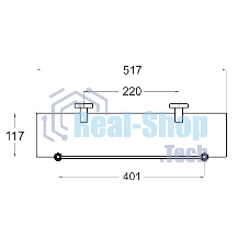 A8020 Полка стеклянная 52см*12см