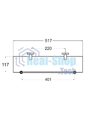 A8020 Полка стеклянная 52см*12см