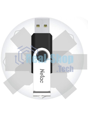 Флешка USB Netac U505 (NT03U505N-008G-20BK), 8Gb, USB 2.0, R/W 70/30, черный/серебристый