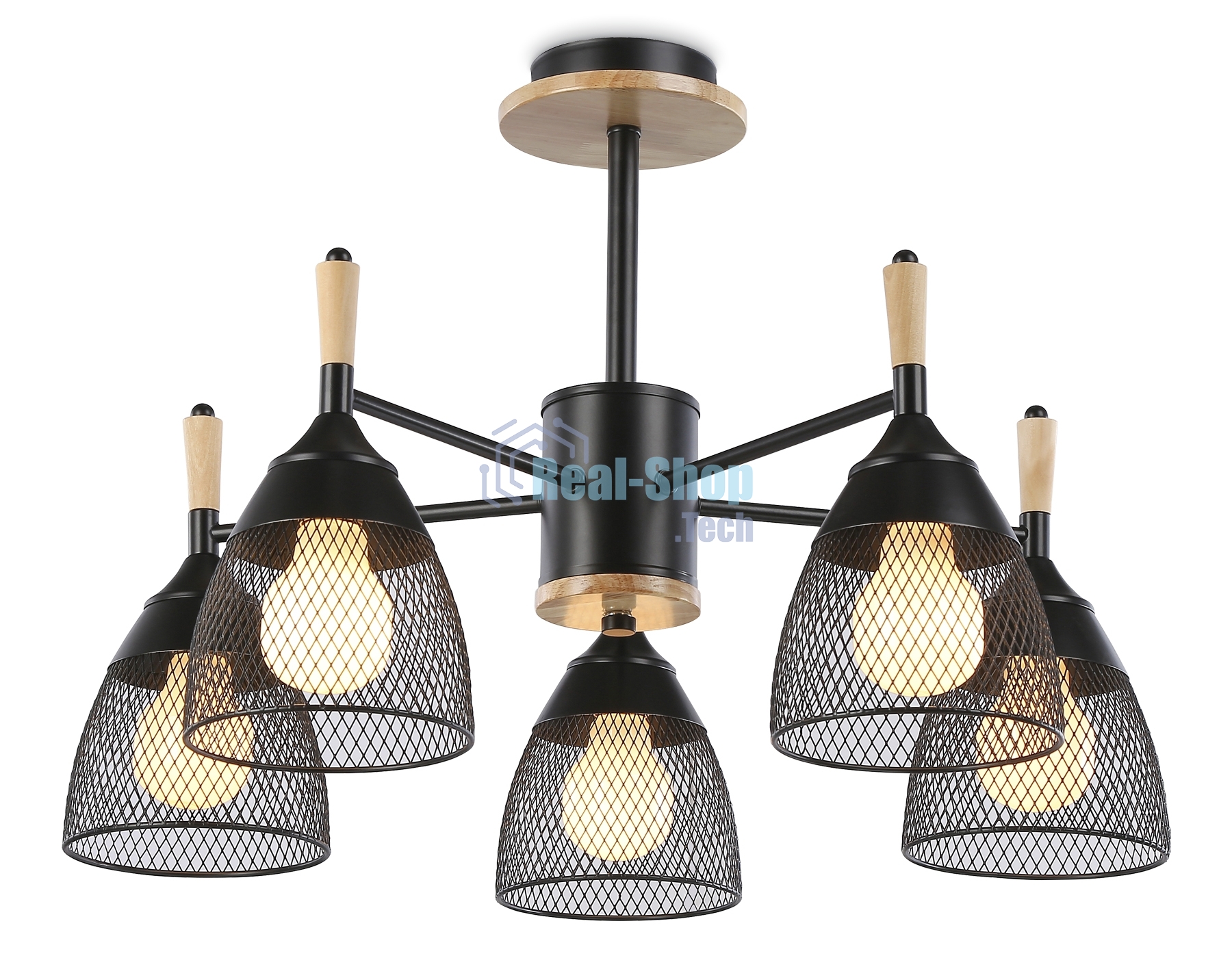 Светильник Ambrella light TR8015/5 BK черный E27*5 max 40W D600*385