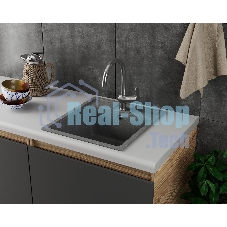 Мойка для кухни BAU Stil Gray stone 45х50, выпуск с сифоном в комплекте, серый камень