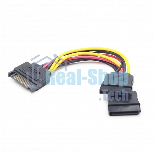 Кабель питания SATA Cablexpert CC-SATAM2F-01, 15pin (M)/2x15pin(F), на 2 SATA устр, 15 см