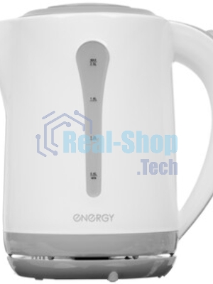 Электрочайник Energy E-213 белый/серый, 2.5 л, 2200 Вт, скрытый нагревательный элемент