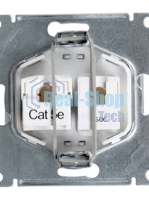 Systeme Electric Glossa Бел Розетка 2-я RJ11+RJ45, кат.5E