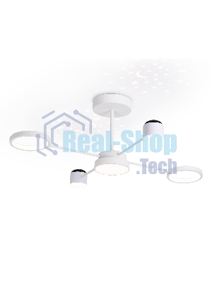 Потолочный светодиодный светильник с пультом Ambrella light FL51631/4+1 WH белый 3000K-6400K 48W 910*745*300 (ПДУ ИК)