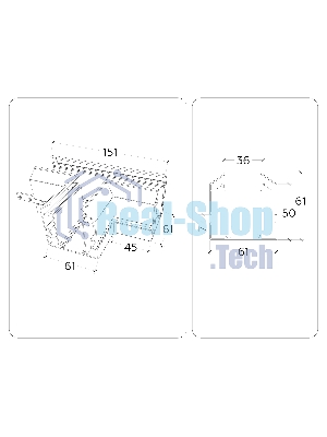 GL1044 BK черный коннектор Т-образный для корпуса в натяжной потолок Magnetic 220V 140*100*61