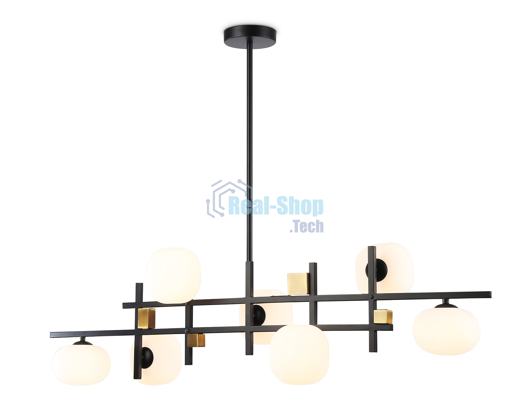 Светильник Ambrella light LH51017/7 BK/BS/FR черный/латунь/белый матовый G9*7 max 28W 1100*240*300