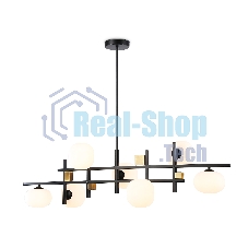 Светильник Ambrella light LH51017/7 BK/BS/FR черный/латунь/белый матовый G9*7 max 28W 1100*240*300