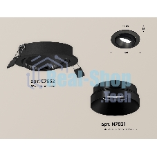 Комплект встраиваемого поворотного светильника Ambrella light XC7652021 SBK/PBK черный песок/черный полированный MR16 GU5.3 (C7652, N7031)
