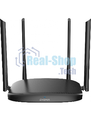 Роутер беспроводной Digma DWR-AC1202 AC1200 10/100/1000BASE-TX черный