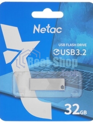 Флешка USB Netac UM1 (NT03UM1N-032G-32PN), 32Gb, USB 3.2, R/W 150/45, серебристый