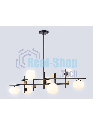 Светильник Ambrella light LH51017/7 BK/BS/FR черный/латунь/белый матовый G9*7 max 28W 1100*240*300