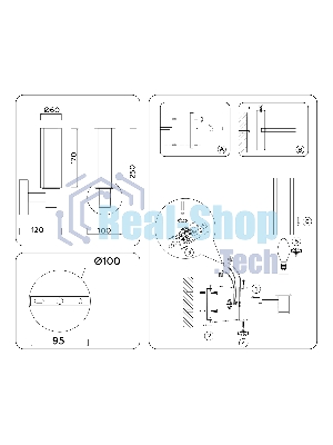 Светильник настенный Ambrella LH55507 SN/BK/CL сатин никель/черный/прозрачный E14 max 40W 120*100*250
