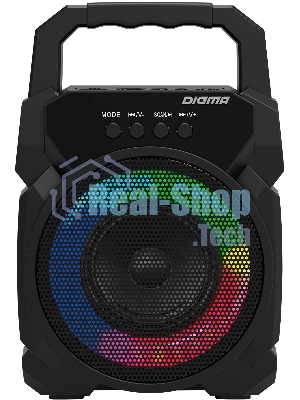 Портативная колонка Digma D-PS1500 черный 10 Вт 1.0 BT 10м 500mAh