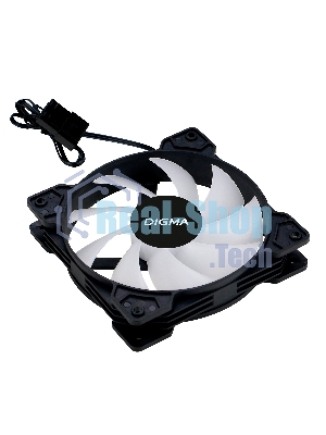 Вентилятор для корпуса Digma DFAN-FRGb1 черный, 120 мм, 1200 об/мин, 23 дБ, 4 pin
