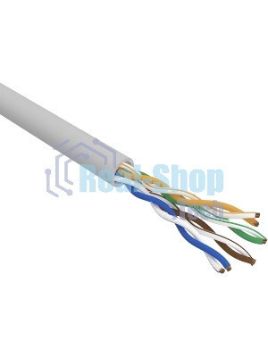 Кабель витая пара Rexant U/UTP, cat.5e, ZH нг(А)-HF, 4PR, 24AWG, внутренний, серый, 305 м