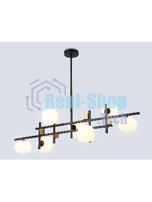 Светильник Ambrella light LH51017/7 BK/BS/FR черный/латунь/белый матовый G9*7 max 28W 1100*240*300