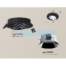 Комплект встраиваемого поворотного светильника Ambrella light XC7652022 SBK/PSL черный песок/серебро полированное MR16 GU5.3 (C7652, N7032)