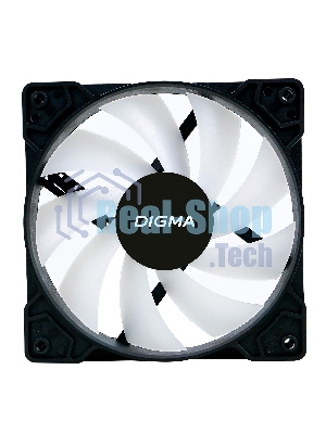 Вентилятор для корпуса Digma DFAN-FRGb1 черный, 120 мм, 1200 об/мин, 23 дБ, 4 pin