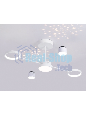 Потолочный светодиодный светильник с пультом Ambrella light FL51631/4+1 WH белый 3000K-6400K 48W 910*745*300 (ПДУ ИК)