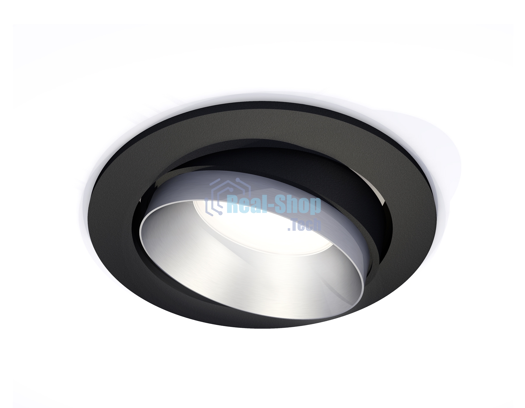 Комплект встраиваемого поворотного светильника Ambrella light XC7652023 SBK/MCH черный песок/хром матовый MR16 GU5.3 (C7652, N7033)