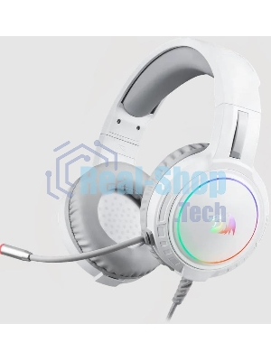 Гарнитура Redragon Mento белый, проводная, USB / 2 x mini jack 3.5 мм, подсветка