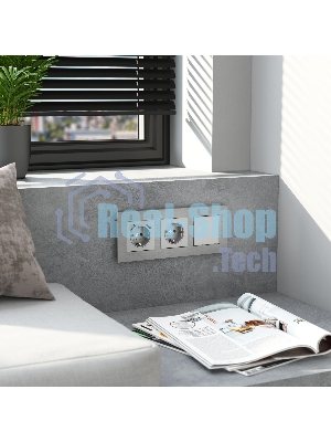 Рамка на 3 поста  AluMax (алюминий) W0033506