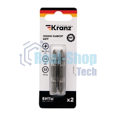 Мини-набор бит Kranz PH2xPH2, PH1xPH3-50 мм (2 шт./уп.)