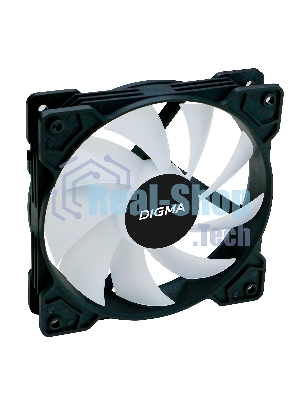 Вентилятор для корпуса Digma DFAN-FRGb1 черный, 120 мм, 1200 об/мин, 23 дБ, 4 pin