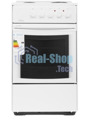 Плита электрическая Flama AE 1402 W белый, конфорок 4 шт, духовка 50 л, 50 см x 85 см x 60 см