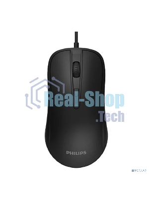 Мышь проводная Philips SPK7214 черный, 1600 dpi, USB, кнопки - 4