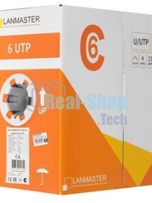 Кабель LANMASTER U/UTP, 4 пары, Кат. 6, с перегородкой, 550Mhz, LSZH, нг(A)-HF, оранжевый, 305 м