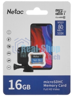 Флеш карта microSDHC 16Gb Netac P500 NT02P500STN-016G-S (без SD адаптера) 80Mb/s