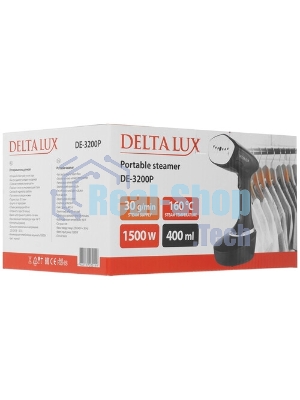 Отпариватель Delta LUX DE-3200P черный, 1500 Вт, 30 г/мин, 400 мл
