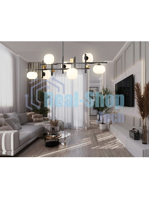Светильник Ambrella light LH51017/7 BK/BS/FR черный/латунь/белый матовый G9*7 max 28W 1100*240*300