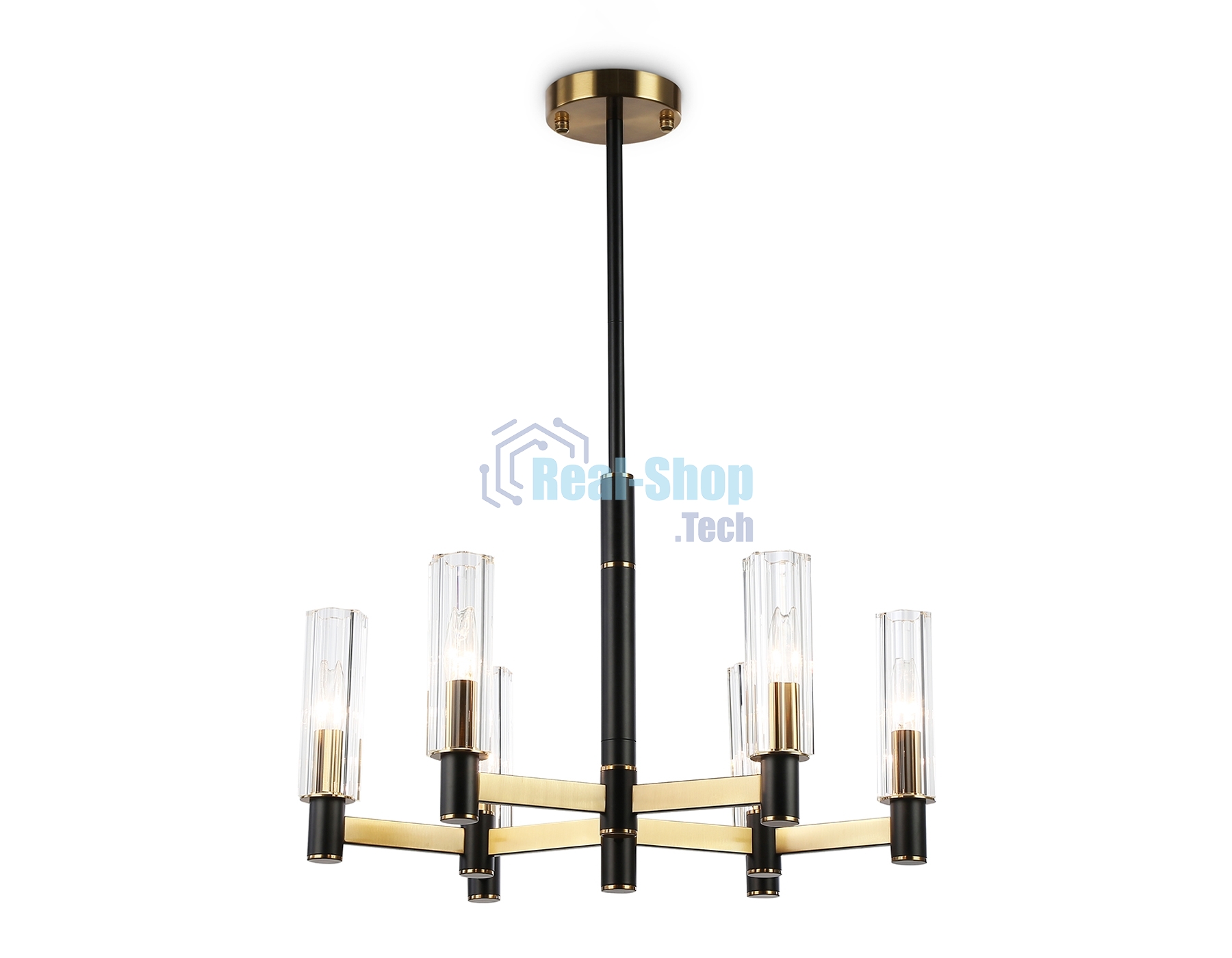 Люстра Ambrella light LH55511/6 BK/BS/CL черный/латунь/прозрачный E14*6 max 40W D570*760
