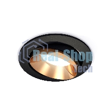 Комплект встраиваемого поворотного светильника Ambrella light XC7652024 SBK/PYG черный песок/золото желтое полированное MR16 GU5.3 (C7652, N7034)