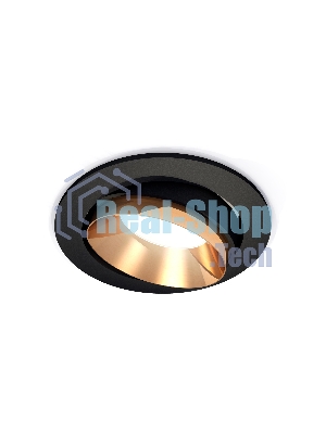 Комплект встраиваемого поворотного светильника Ambrella light XC7652024 SBK/PYG черный песок/золото желтое полированное MR16 GU5.3 (C7652, N7034)