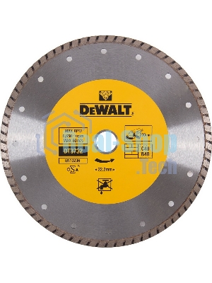 Диск алм. DeWALT DT3732-QZ  со сплошной кромкой Turbo универсальн., 230x22.2x2.6мм