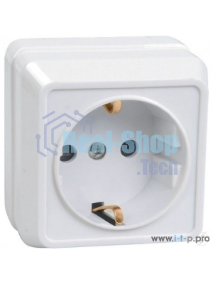 Розетка IEK ERO11-K01-16-DC РС20-3-ОБ 1местн. c з/к 16А откр.уст. ОКТАВА (белый)