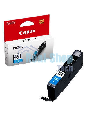 Картридж струйный CLI-451C (6524B001) для Canon PIXMA iP7240/MG6340/MG5440, Голубой, 332стр.